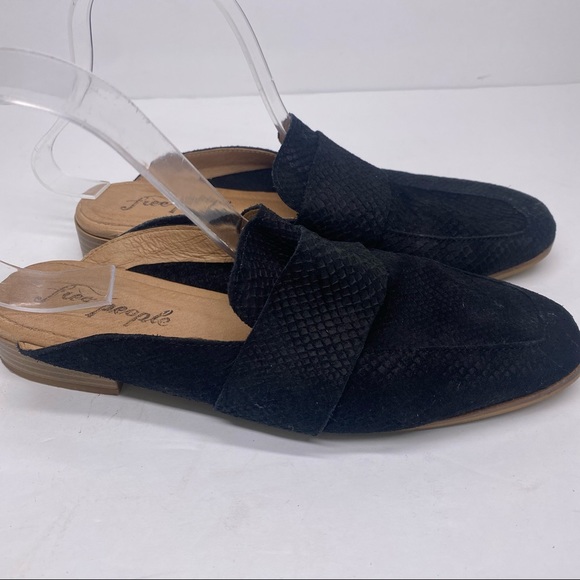 Free People At Ease Black Textured Suede Loafers - Picture 2 of 6